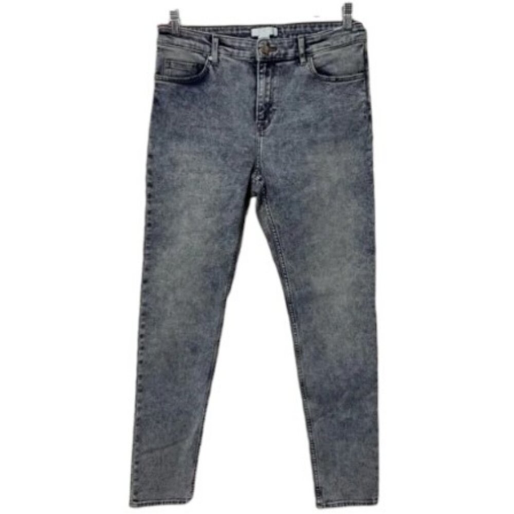 H&M grey acid wash skinny jeans size 10